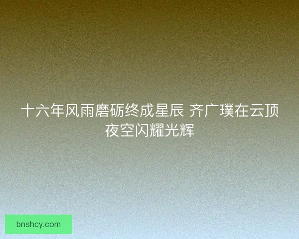 十六年风雨磨砺终成星辰 齐广璞在云顶夜空闪耀光辉