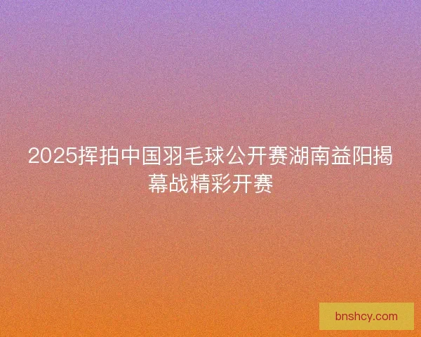2025挥拍中国羽毛球公开赛湖南益阳揭幕战精彩开赛